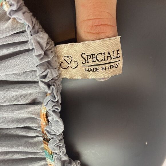 Speciale Italian made gray dress with pearls and tassels - Picture 6 of 6